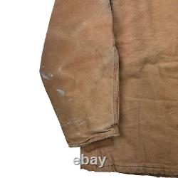 Carhartt Distressed Canvas Barn Workwear Jacket Brown C26 BRN Men's Large