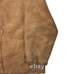 Carhartt Distressed Canvas Barn Workwear Jacket Brown C26 BRN Men's Large