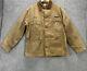 Carhartt Duck Chore Jacket Size M/l Vintage Tan Heavily Distressed Blanket Lined