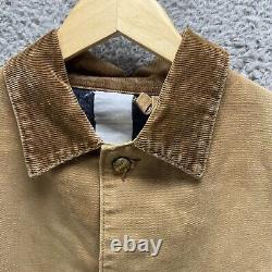 Carhartt Duck Chore Jacket Size M/L Vintage Tan Heavily Distressed Blanket Lined