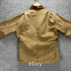 Carhartt Duck Chore Jacket Size M/L Vintage Tan Heavily Distressed Blanket Lined