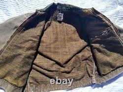 Carhartt J97 cht Detroit brown Jacket Blanket Lined DISTRESSED LARGE USA Vtg