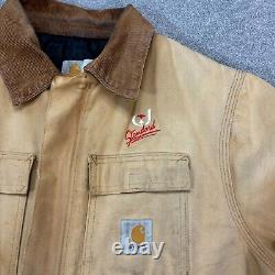 Carhartt Jacket Adult Extra Large Brown Detroit Duck Canvas Distressed Coat Men