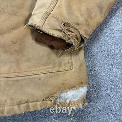 Carhartt Jacket Adult Extra Large Brown Detroit Duck Canvas Distressed Coat Men