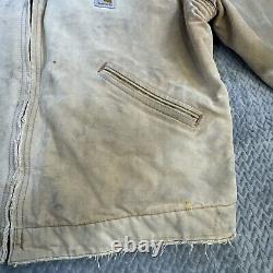 Carhartt Jacket Detroit Blanket Lined J01 Brown 44 Reg 14806 USA Distressed Vtg