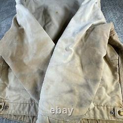 Carhartt Jacket Detroit Blanket Lined J01 Brown 44 Reg 14806 USA Distressed Vtg