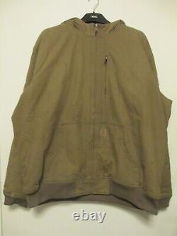 Carhartt Quick Duck Jacket Mens 2XL Tall XXL Brown Utility Workwear Distressed