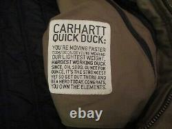 Carhartt Quick Duck Jacket Mens 2XL Tall XXL Brown Utility Workwear Distressed