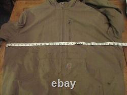 Carhartt Quick Duck Jacket Mens 2XL Tall XXL Brown Utility Workwear Distressed