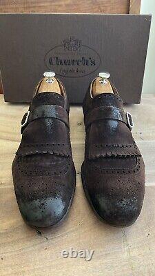 Church's Brown Frampton Distressed Leather Single Monk Shoes UK8F English Made