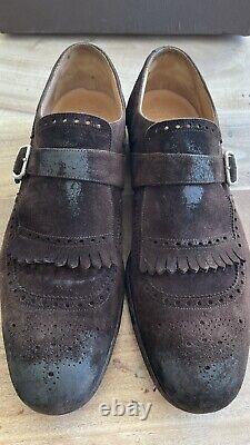 Church's Brown Frampton Distressed Leather Single Monk Shoes UK8F English Made