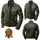 Classic Diamond Motorcycle Biker Brown Distressed Vintage Leather Jackets Armor