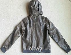 Converse John Varvatos Distressed Leather Hood Jacket Men's 2 M