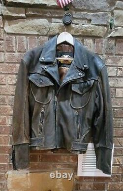 Cool Mens S Harley Davidson Motorcycle Distressed Billings Brown Leather Jacket