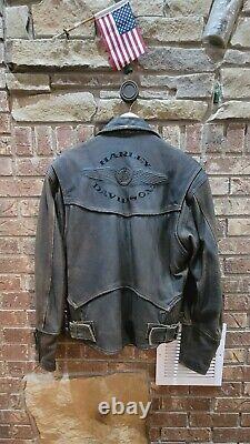 Cool Mens S Harley Davidson Motorcycle Distressed Billings Brown Leather Jacket