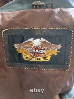 Cool Mens S Harley Davidson Motorcycle Distressed Billings Brown Leather Jacket