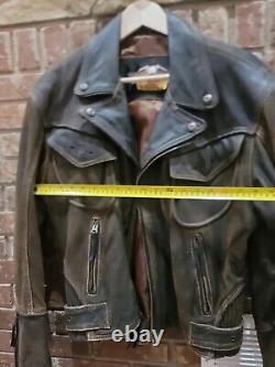 Cool Mens S Harley Davidson Motorcycle Distressed Billings Brown Leather Jacket