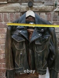 Cool Mens S Harley Davidson Motorcycle Distressed Billings Brown Leather Jacket