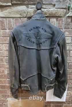 Cool Mens S Harley Davidson Motorcycle Distressed Billings Brown Leather Jacket