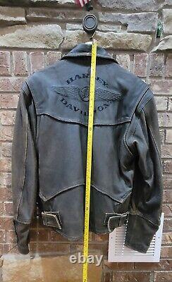 Cool Mens S Harley Davidson Motorcycle Distressed Billings Brown Leather Jacket