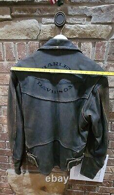 Cool Mens S Harley Davidson Motorcycle Distressed Billings Brown Leather Jacket