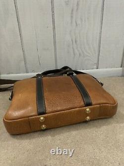 Coronado All Weathered Distressed Leather Bison Briefcase Travel Bag Rare Zip