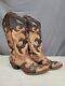 Corral Boots Mens 7m Distressed Leather Brown Turquoise Tan Cowboy Western