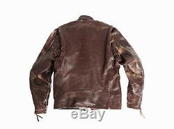 Custom The Great China Wall Distressed Cafe Racer Leather Jacket