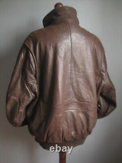DISTRESSED LEATHER BIKER JACKET 46 48 50 bomber warm padded ANDREW MARC NEW YORK