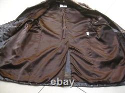 DISTRESSED LEATHER JACKET COAT 42 POWERHOUSE long real vintage western relaxed