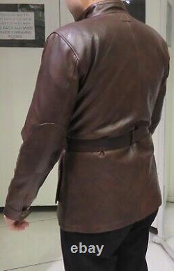 Dark Brown leather jacket Quilted Panther Genuine Wax Nappa Distress Vintage Pad