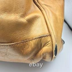 DayTimer Vintage Leather Satchel Bag Travel Tote Overnighter Distressed Tan