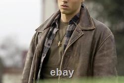 Dean Winchester Mens Leather Jacket Distressed Brown Super Jason Dean Natural