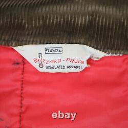 Destroyed Vtg Ribbed Quilt Insulated Jacket Sun Faded Distress Workwear M/L