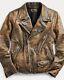 Distressed Brown Biker Classic Men's Jacket Rd Rubuf Bomber Real Leather Jacket