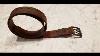 Distressed Brown Leather Belt With Double Prong