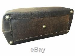 Distressed Brown Leather Gladstone Doctor Bag Carry Case Duffle Carrier