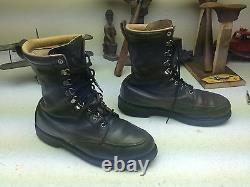 Distressed Browning Style Made In USA Green Leather Engineer Military Boots 9 D