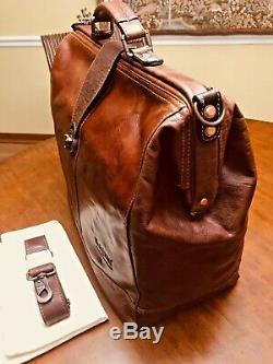 Distressed Buffalo Leather Doctor bag / Briefcase / Weekender US Made