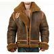 Distressed Faux Shearling Genuine Real Leather Jacket Hot Selling Leather Jacket