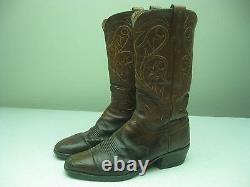 Distressed Honey Brown Leather Lucchese Rockabilly Buckaroo Boots Sz 10.5 B