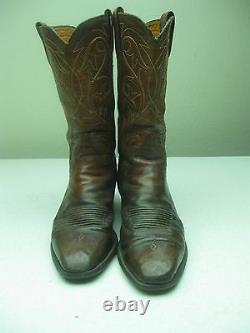 Distressed Honey Brown Leather Lucchese Rockabilly Buckaroo Boots Sz 10.5 B