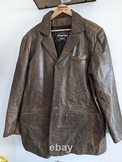 Distressed Leather Mens Jacket Large