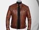 Distressed Leather Jacket, Brown Handmade Biker Jacket, Men's, Waxed Motorcycle
