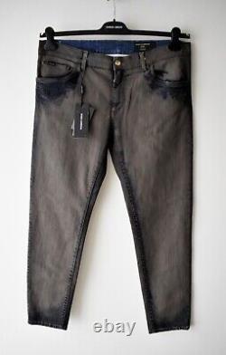 Dolce & Gabbana Mushroom Painted Denim Skinny Jeans Size 38 IT 54 Made in Italy