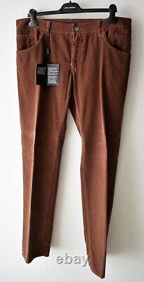 Dolce & Gabbana Slim Brown Cotton Corduroy Jeans Size 38 IT 54 Made in Italy