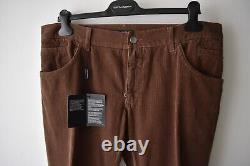 Dolce & Gabbana Slim Brown Cotton Corduroy Jeans Size 38 IT 54 Made in Italy