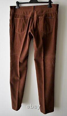 Dolce & Gabbana Slim Brown Cotton Corduroy Jeans Size 38 IT 54 Made in Italy