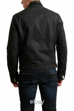 Dsquared2 Men's Dark Brown Full Zip Distressed Look Basic Jacket US S M XL