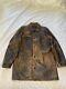 Eddie Bauer Distressed Leather 3/4 Length Jacket Mens Medium Brown